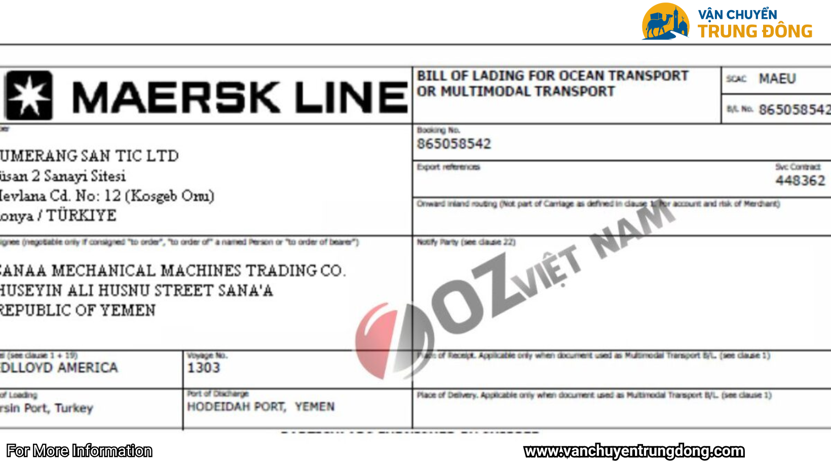Bill of Lading (B/L) – Vận đơn